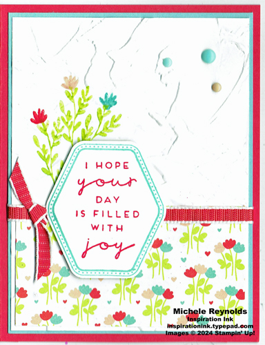 Heartfelt hexagon flower joy watermark