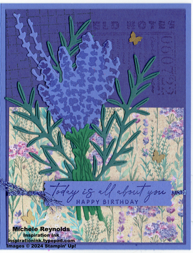 Painted lavender field notes bouquet watermark