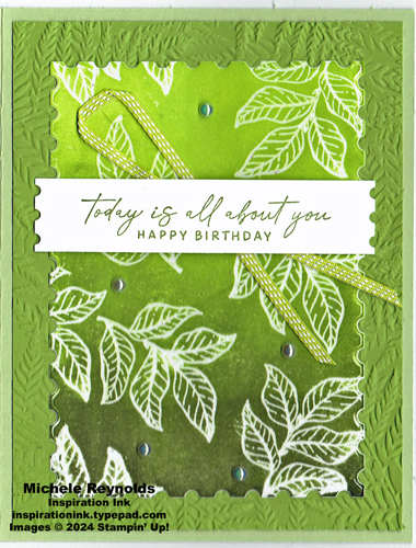 Notes of nature ombre green leaves watermark