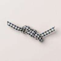 Black & Very Vanilla 3/8" (1 Cm) Large Check Ribbon