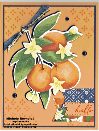 Citrus blooms shadowed oranges watermark