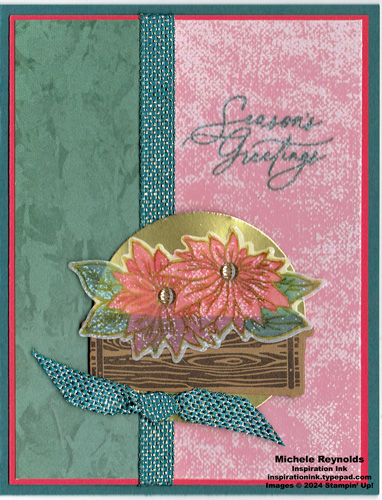 Rustic crate vellum poinsettia greetings watermark