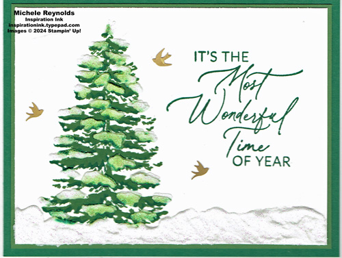 Frosted forest snowy pine time of year watermark