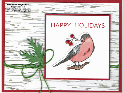 Greetings of the season wintery holiday bird watermark