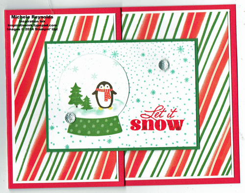 Snowy wonder snowglobe fun fold watermark