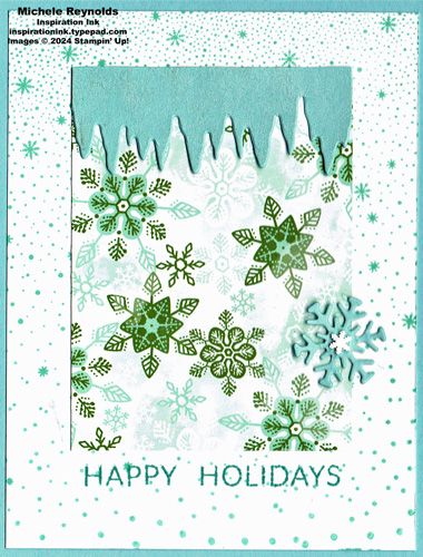Greetings of the season icicles and snow watermark