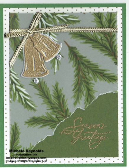 Golden greenery gold & silver bells watermark