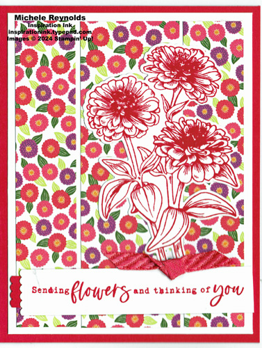 Simply zinnia red flower thoughts watermark