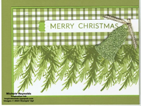 Golden greenery green glitter bell watermark