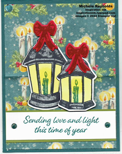 Light the year lantern easel card watermark