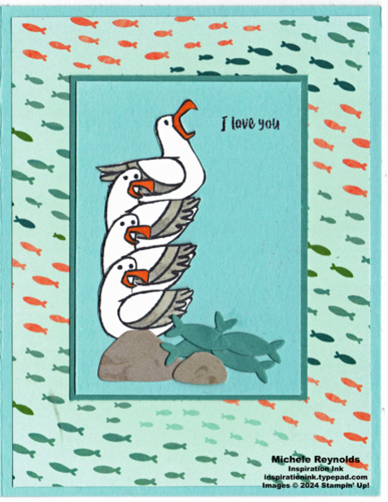 Friendly seagulls stack of gulls love watermark