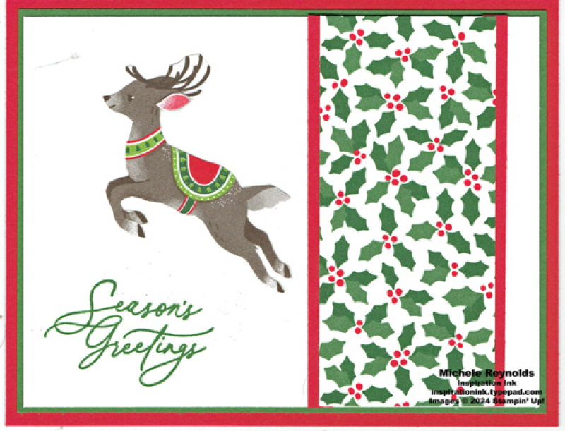 Greetings of the season leaping deer watermark