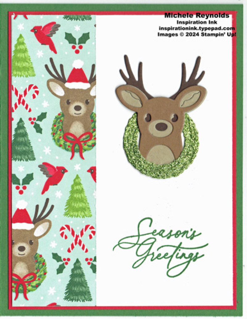 Greetings of the season wreath deer watermark