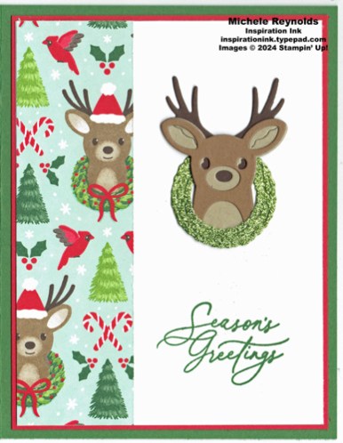 Greetings of the season wreath deer watermark