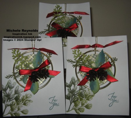 Golden greenery ornament bags