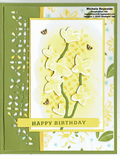 Delightful wishes stenciled forsythia watermark