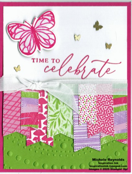 Beautiful butterflies celebration pennants watermark
