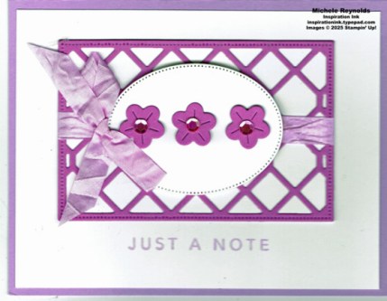 Linked together pink flowers note watermark