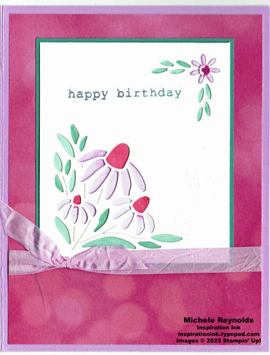 Spring corners stenciled flowers birthday watermark