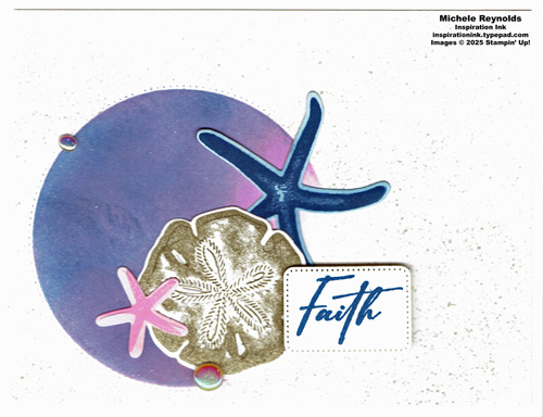 Seaside wishes shell moon watermark