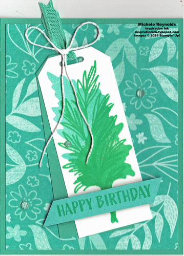 Natural botanicals two tone leaf tag watermark