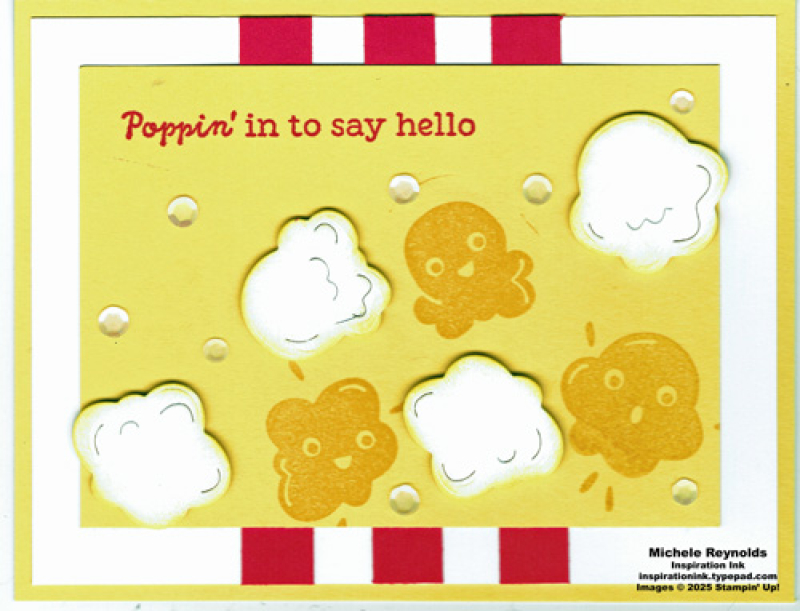 Poppin by falling popcorn hello watermark