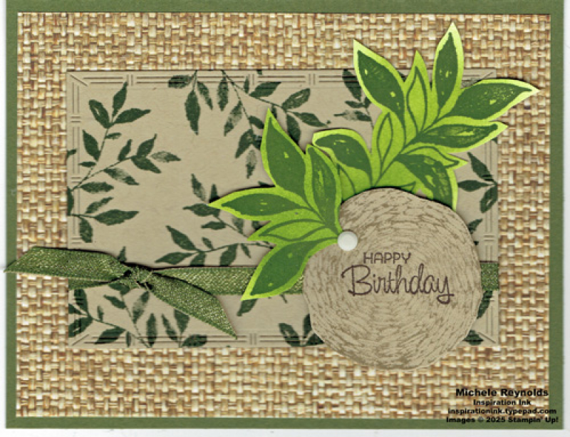 Textured notes leafy birthday watermark