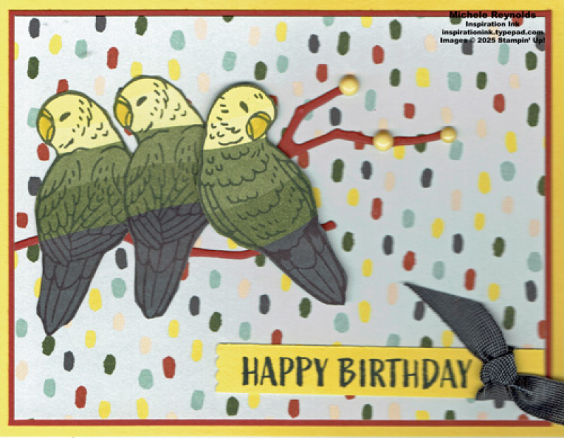 Feathered fun party parakeets watermark